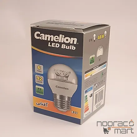 لامپ led 6w کملیون شفاف