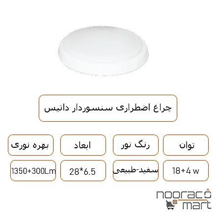 توضیحات چراغ اضطراری سنسوردار 4+18 وات داتیس