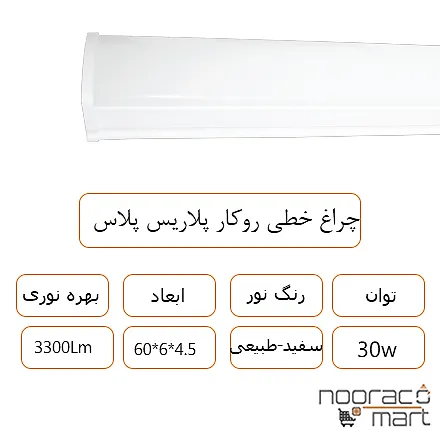 توضیحات چراغ خطی روکار پلاریس پلاس 30 وات داتیس