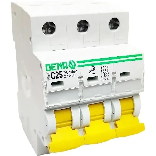 کلید مینیاتوری 25 آمپر سه پل C دنا الکتریک ایرانیان