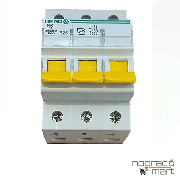 کلید مینیاتوری 25 آمپر سه پل B دنا الکتریک ایرانیان