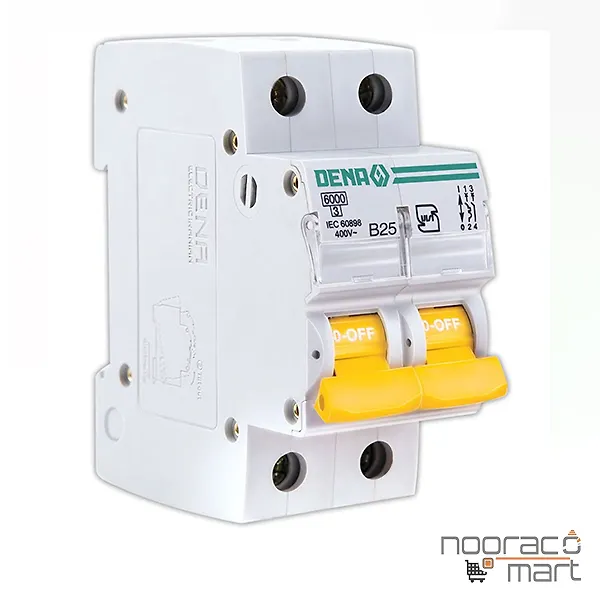 کلید مینیاتوری 25 آمپر دو پل B دنا الکتریک ایرانیان
