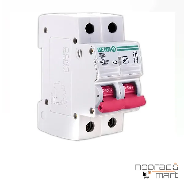 کلید مینیاتوری 2 آمپر دو پل B دنا الکتریک ایرانیان