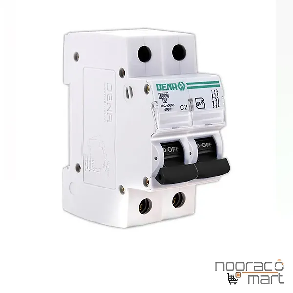 کلید مینیاتوری 2 آمپر دو پل C دنا الکتریک ایرانیان