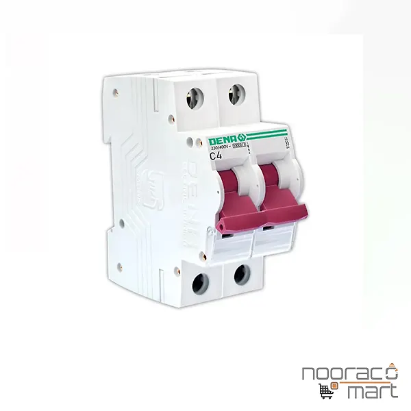 کلید مینیاتوری 4 آمپر دو پل C دنا الکتریک ایرانیان