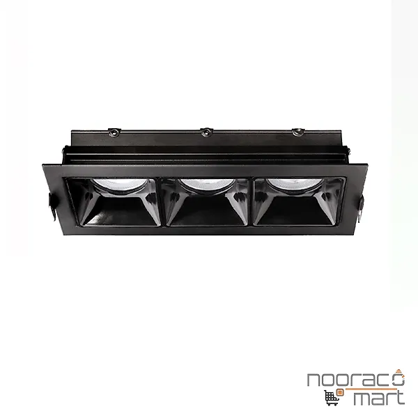 چراغ سقفی توکار مشکی سه شعله SH- 6203 شعاع