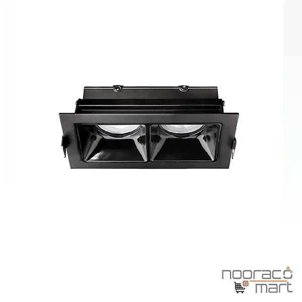 چراغ سقفی توکار مشکی دو شعله SH- 6202 شعاع