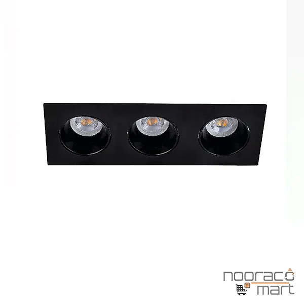 چراغ سقفی توکار مشکی سه شعله SH- 6103 شعاع