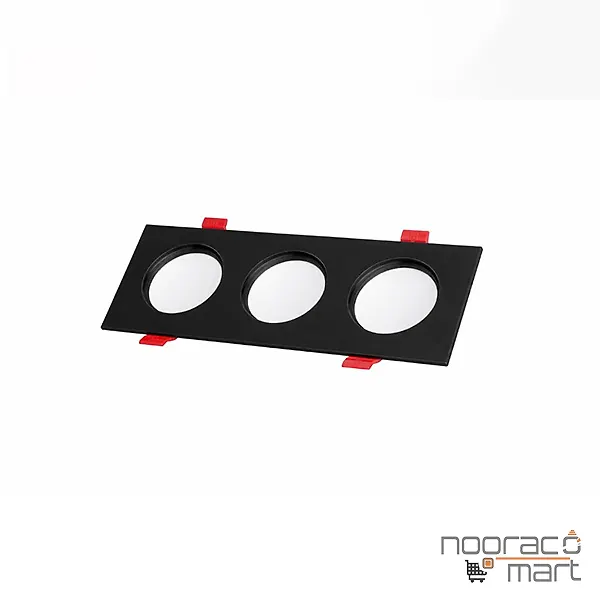 چراغ توکار سولاریس 3x5 وات بدنه مشکی پارس شعاع توس