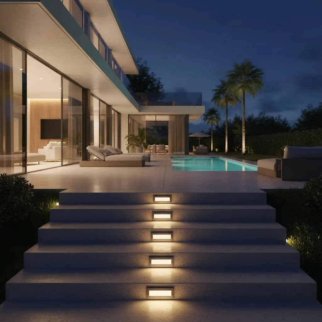 چراغ کنار پله  سفید 3079- SH شعاع