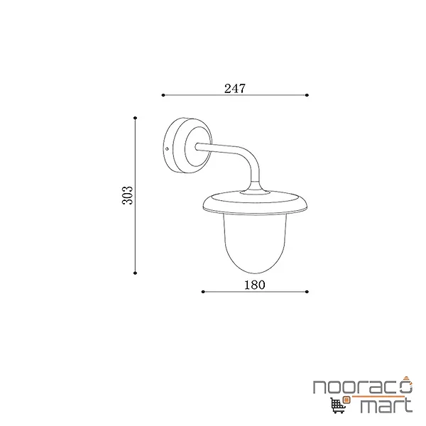 چراغ پارکی دیواری حبابی PLX8001-W پولاکس