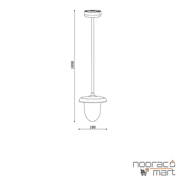 چراغ پارکی آویز کابلی حبابی PLX8001-PL پولاکس