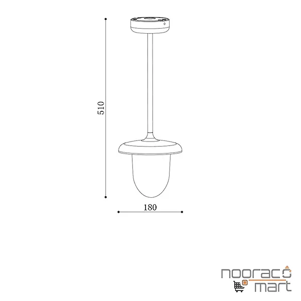 چراغ پارکی آویز میله ای حبابی PLX8001-PS پولاکس