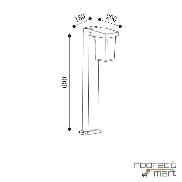چراغ پارکی ایستاده حبابی PLX8002-B پولاکس
