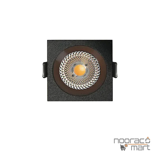 خرید چراغ سقفی توکار 12 وات مشکی N1021- S نوران