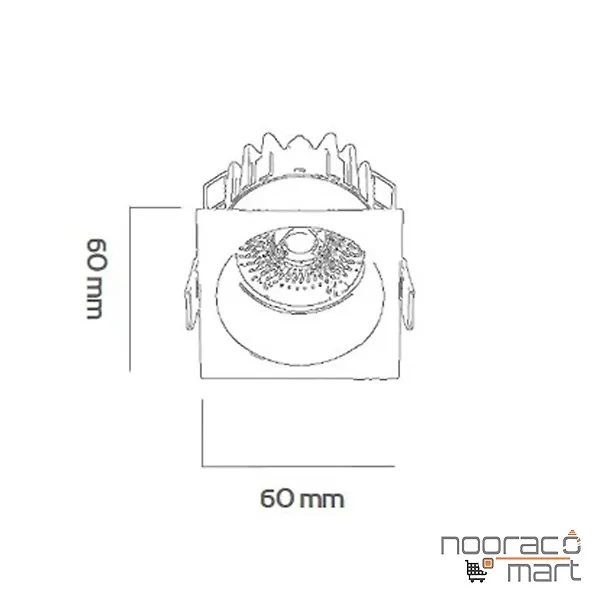 قیمت چراغ سقفی توکار 12 وات مشکی N1021- S نوران