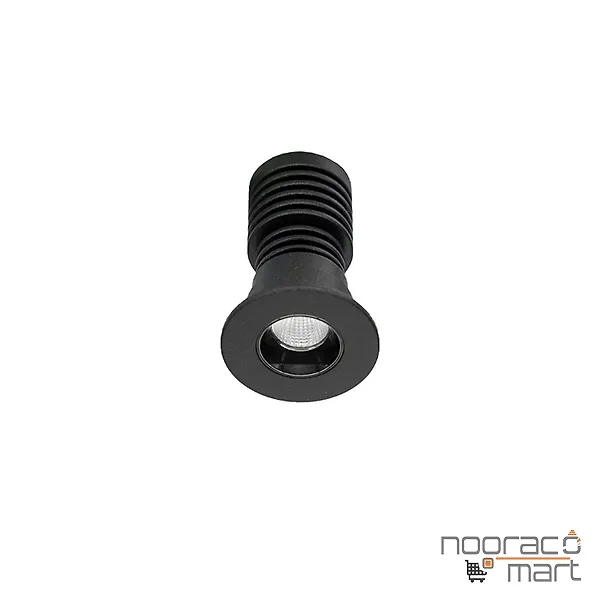 خرید چراغ سقفی توکار 8 وات بدنه مشکی رفلکتور مشکی مات N1020 نوران