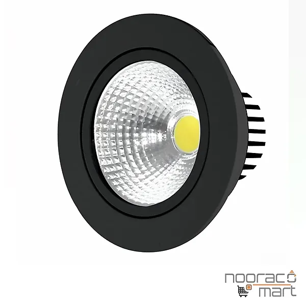 چراغ توکار گرد متحرک 12وات COB بدنه مشکی فاین