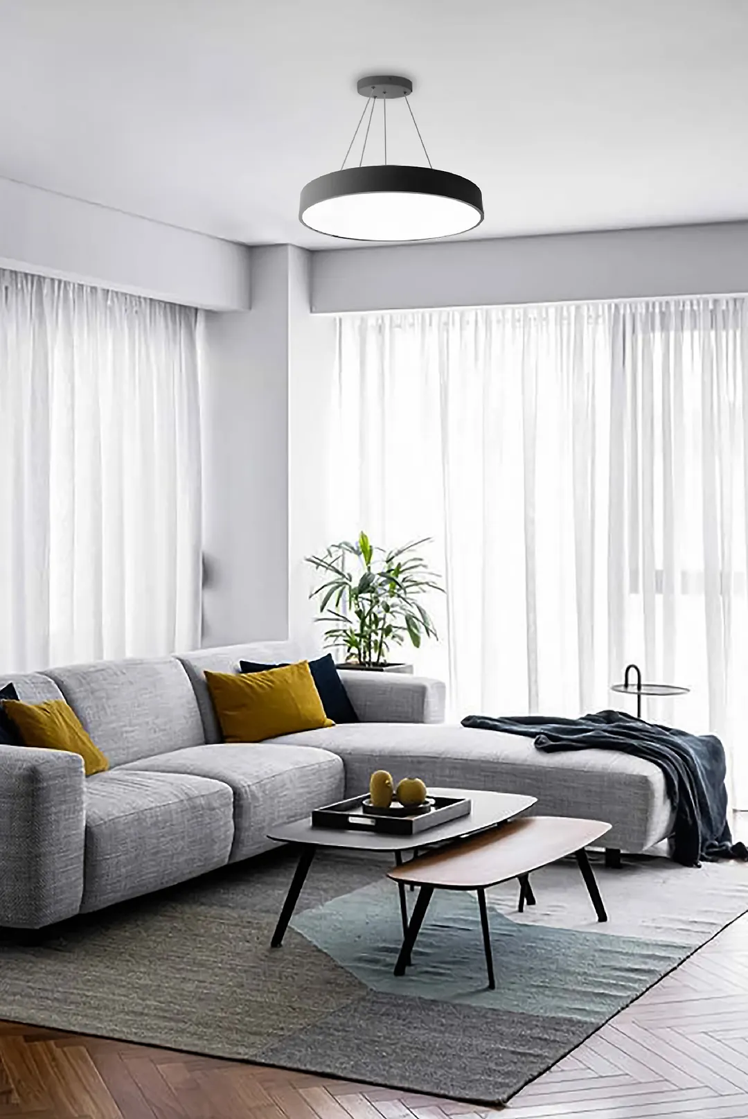 چراغ سقفی آویز گرد 40 وات مشکی SH- 7025S شعاع