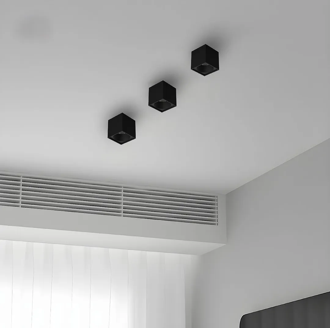 چراغ سقفی روکار مربع 12 وات مشکی SH- ML1012F شعاع