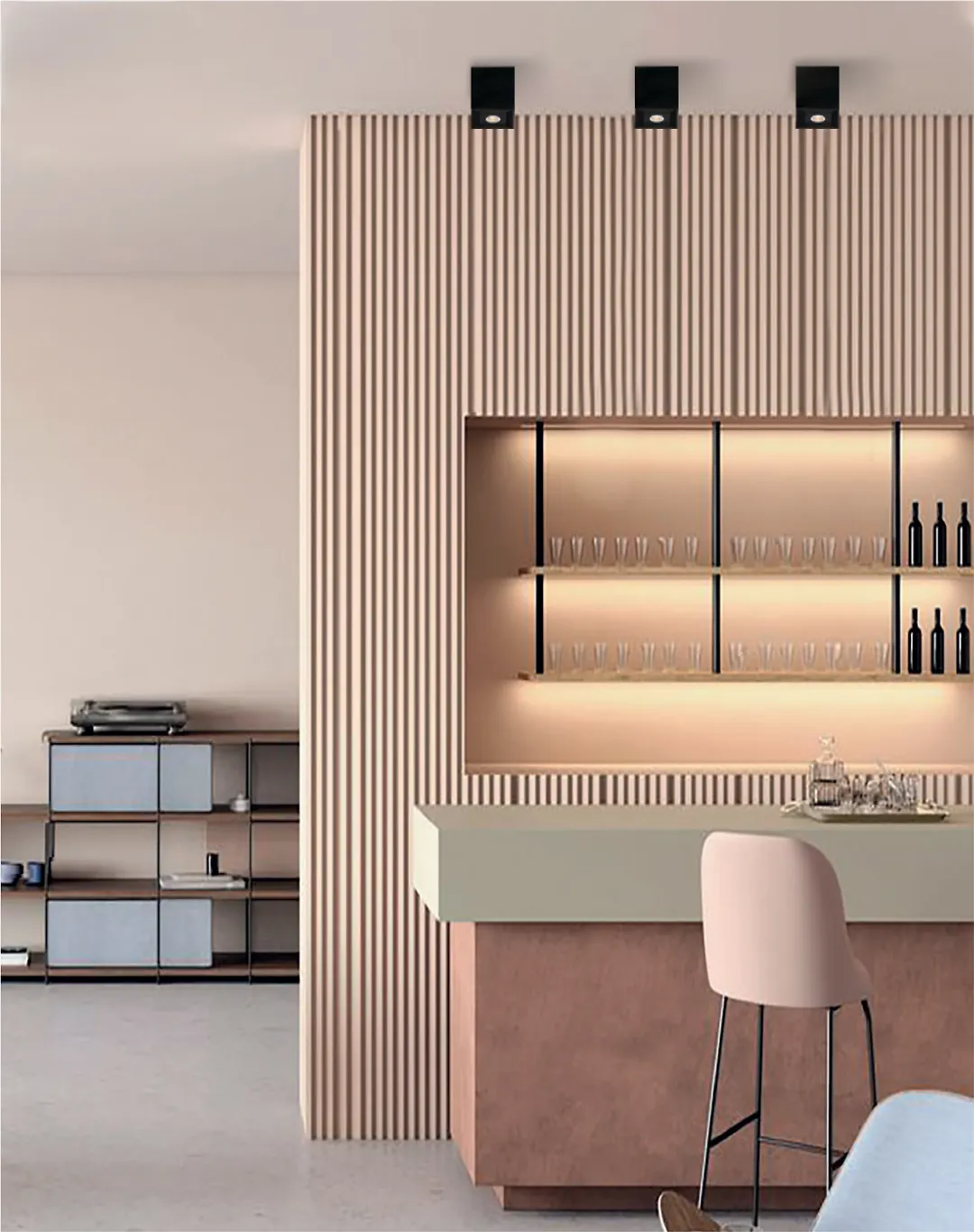 چراغ سقفی  روکار مربع 7 وات مشکی SH-4416 شعاع