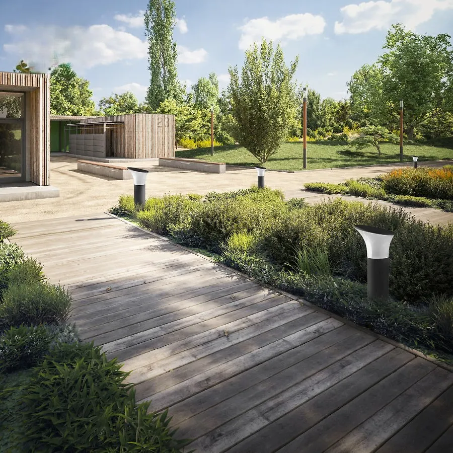 چراغ حیاطی 9 وات سفید ارتفاع 30 سانتی متری 1405- SH شعاع