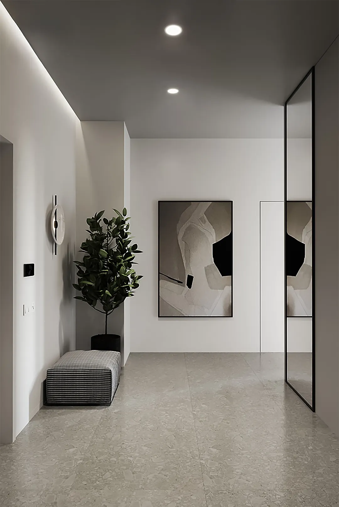 چراغ سقفی توکار گرد 8 وات مشکی SH-2051 شعاع