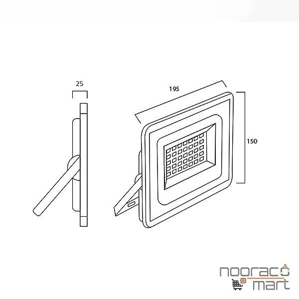 پروژکتور اکو هانیس شیشه 50 وات پرتو نور توس