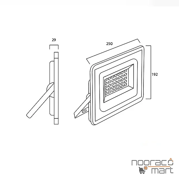پروژکتور مسافرتی هانیس 100 وات 12 ولت پرتو نور توس