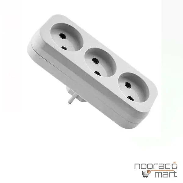 پریز 3 خانه بدون ارت با دوشاخه پارت مدل شهاب