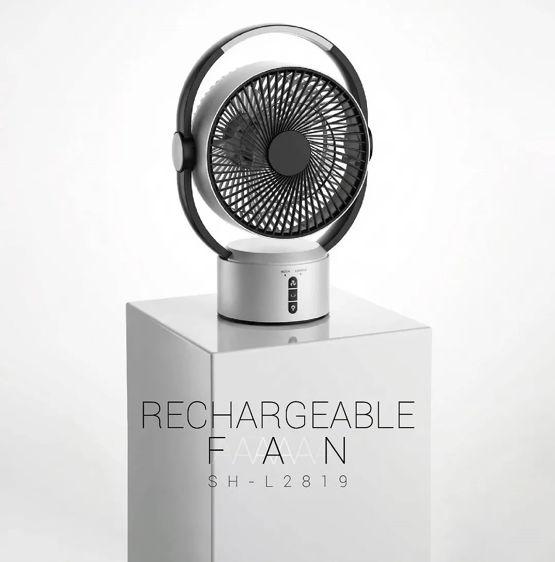 پنکه شارژی پرتابل همراه با چراغ SH-L2819 شعاع