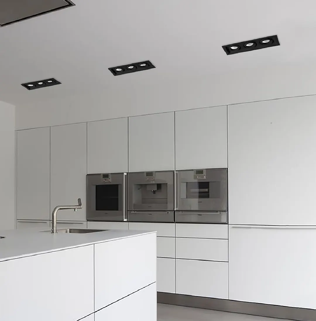 چراغ سقفی توکار متحرک 3x36 وات مشکی SH - AL6703 شعاع
