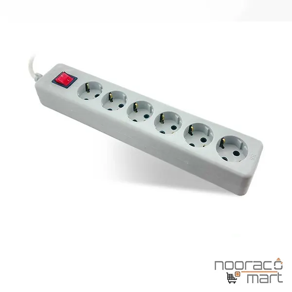 رابط 6 خانه ارتدار با کلید و کابل 1.8 متری پارت مدل نیک