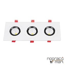 خرید چراغ توکار چشمی تریلایت متحرک 3x7 وات SMD رینگ مشکی پارس شعاع