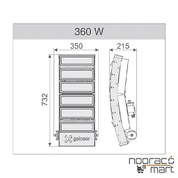 قیمت پروژکتور ماتریس کمان 500 وات 60 درجه گلنور