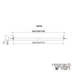 اندازه چراغ صنعتی روکار ساتین 18 وات 105x180 درجه گلنور