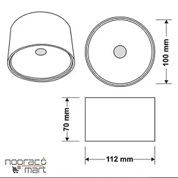 دیتیل استوانه 12 وات روکار فاین