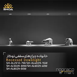 چراغ توکار 15 وات AL4029 شعاع