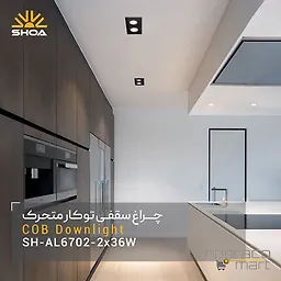 چراغ توکار 2x36 وات AL6702 شعاع