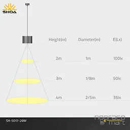 آویز 20 وات سفید SH5017S شعاع