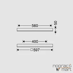 مشخصات چراغ روکار الگانس 64 وات 60x60 مازی نور