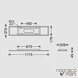 مشخصات پنل روکار 30x120 لدیلوکس 52 وات مازی نور