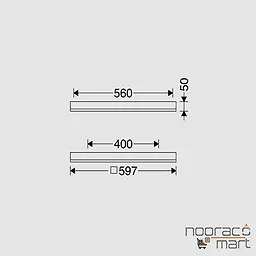 ابعاد چراغ روکار 42 وات اپتیلد(60x60)صفحه سفید ساتن مازی نور