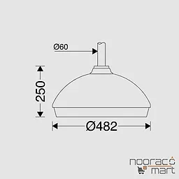 ابعاد چراغ خیابانی ساترن 200 وات عمودی مازی نور
