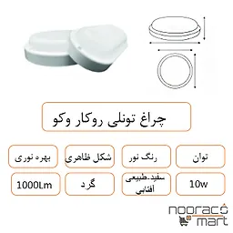 توضیحات چراغ تونلی روکار وکو گرد 10 وات داتیس