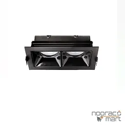 چراغ سقفی توکار مشکی دو شعله SH- 6202 شعاع