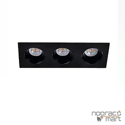 چراغ سقفی توکار مشکی سه شعله SH- 6103 شعاع