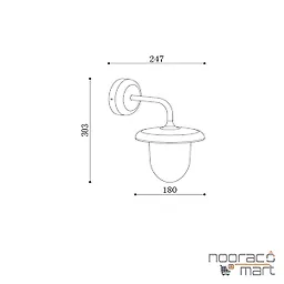 چراغ پارکی دیواری حبابی PLX8001-W پولاکس