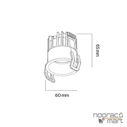 چراغ سقفی توکار 12 وات مشکی دیمردار N1021- R نوران