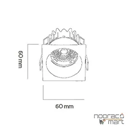 قیمت چراغ سقفی توکار 12 وات مشکی N1021- S نوران